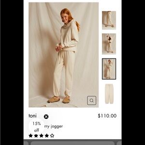 Perfect white tee toni joggers. Worn once, excellent conditions. Size small